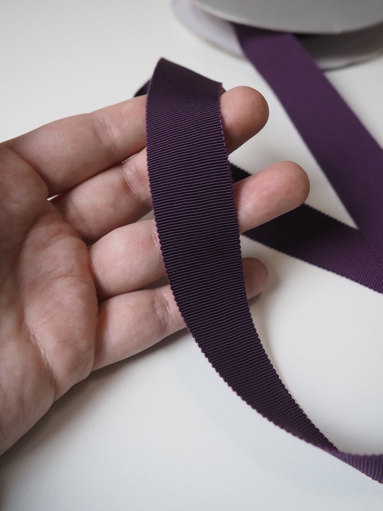 Shindo Aubergine Grosgrain Ribbon 25mm