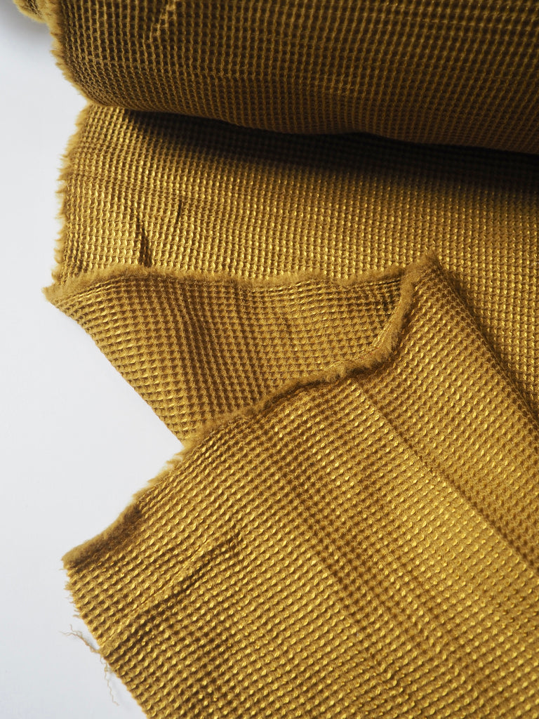 Chartreuse Wool/Silk Honeycomb Jacquard