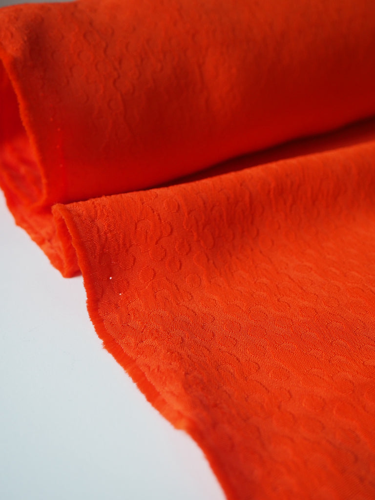 Orange Dotted Viscose Jacquard