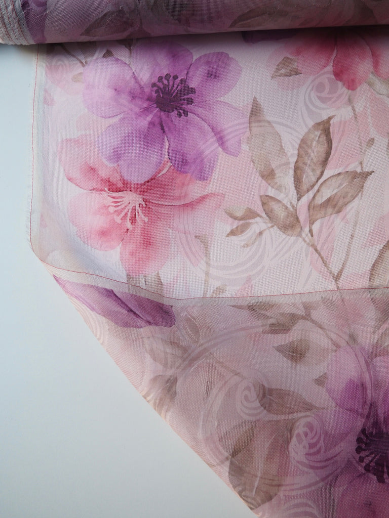 Hibiscus Silk Linear Weave Jacquard Organza