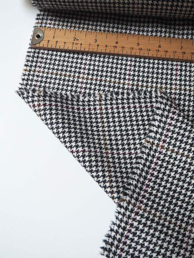 Black Multi Check Houndstooth Wool