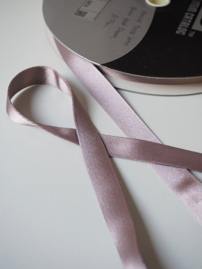 Shindo Mauve Thick Double-Faced Satin Ribbon 15mm