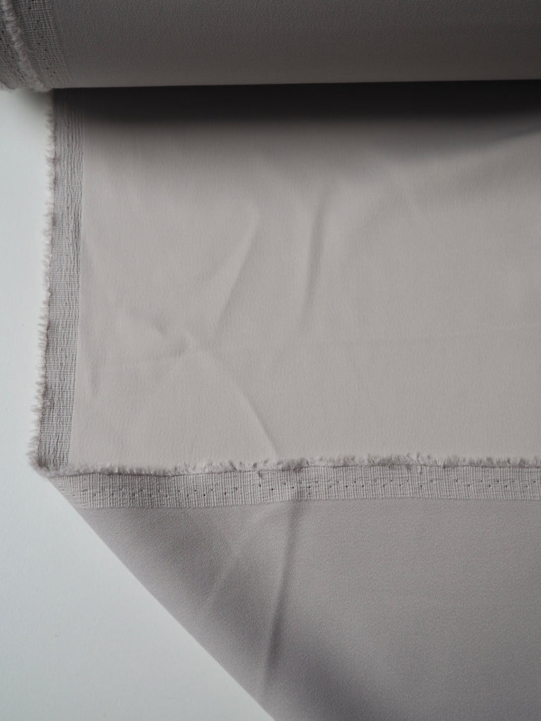 Light Grey Stretch Viscose/Acetate Crepe-Backed Satin