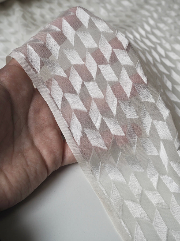 Ivory Burnout Silk Chiffon