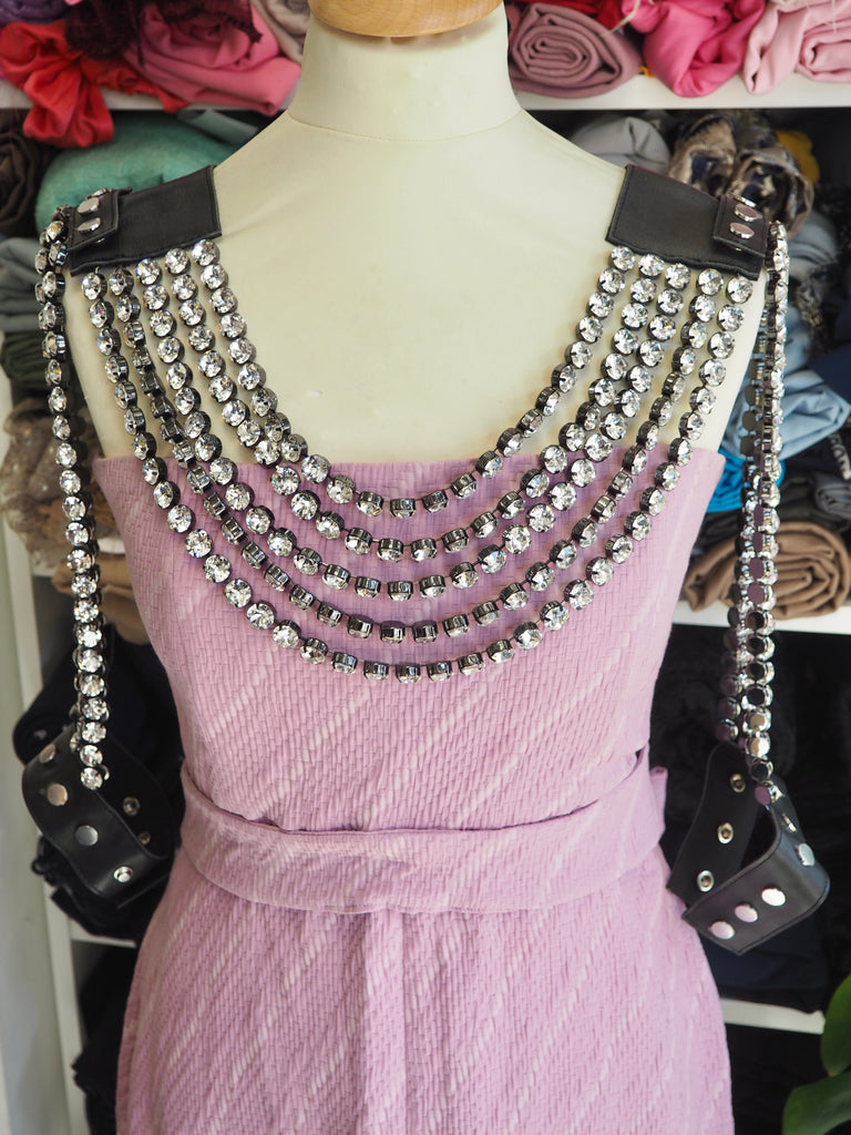 Crystal + Black Leather Shoulder + Arm Accessory