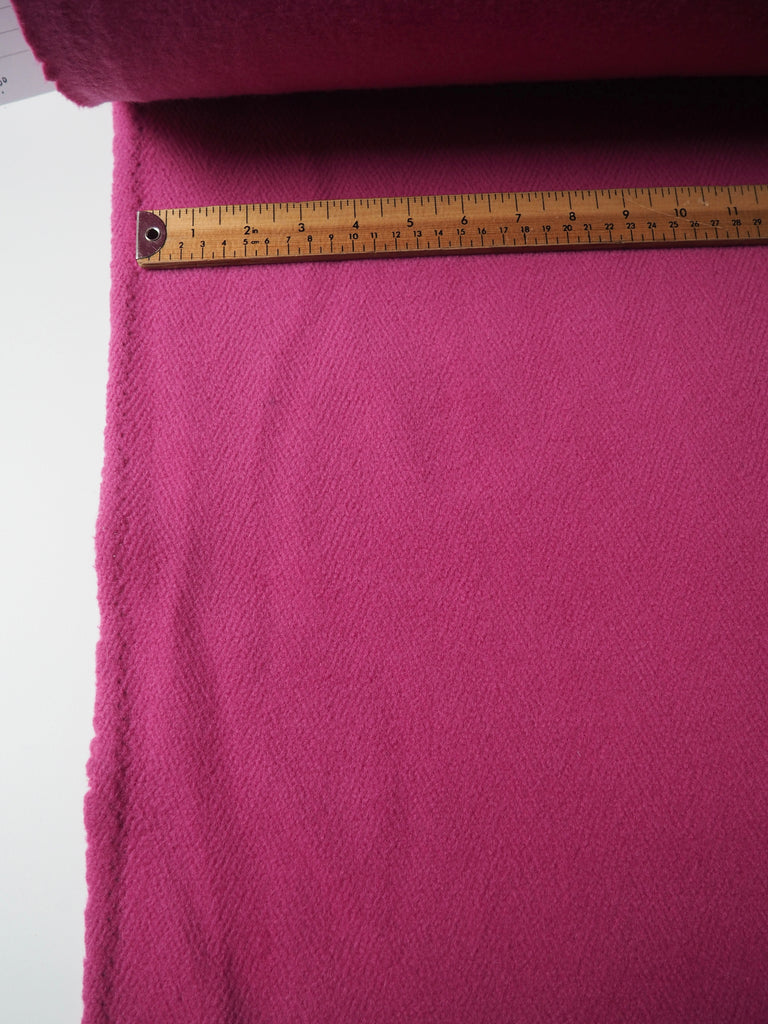 Pink Twill Fleece Wool Coating