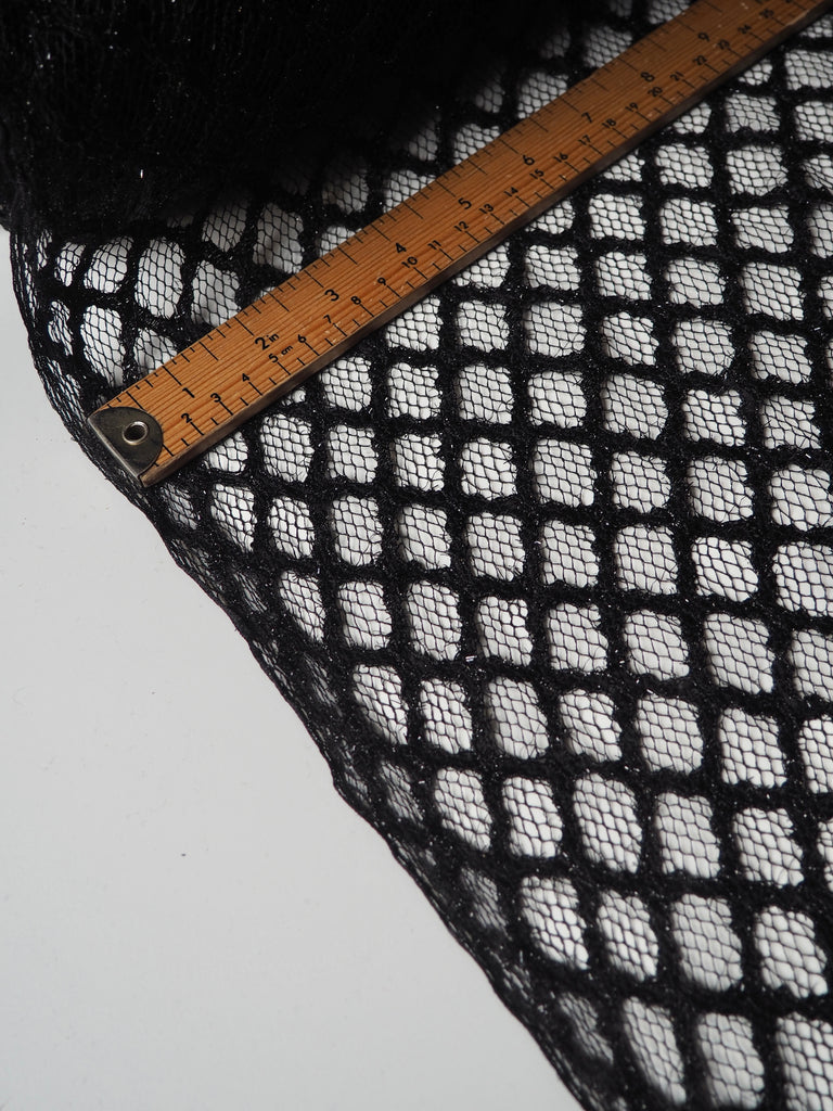 Black Lurex Honeycomb Lace