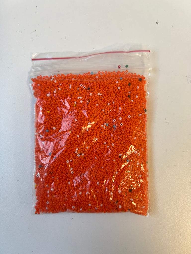 Small Orange Seed Beads 50g