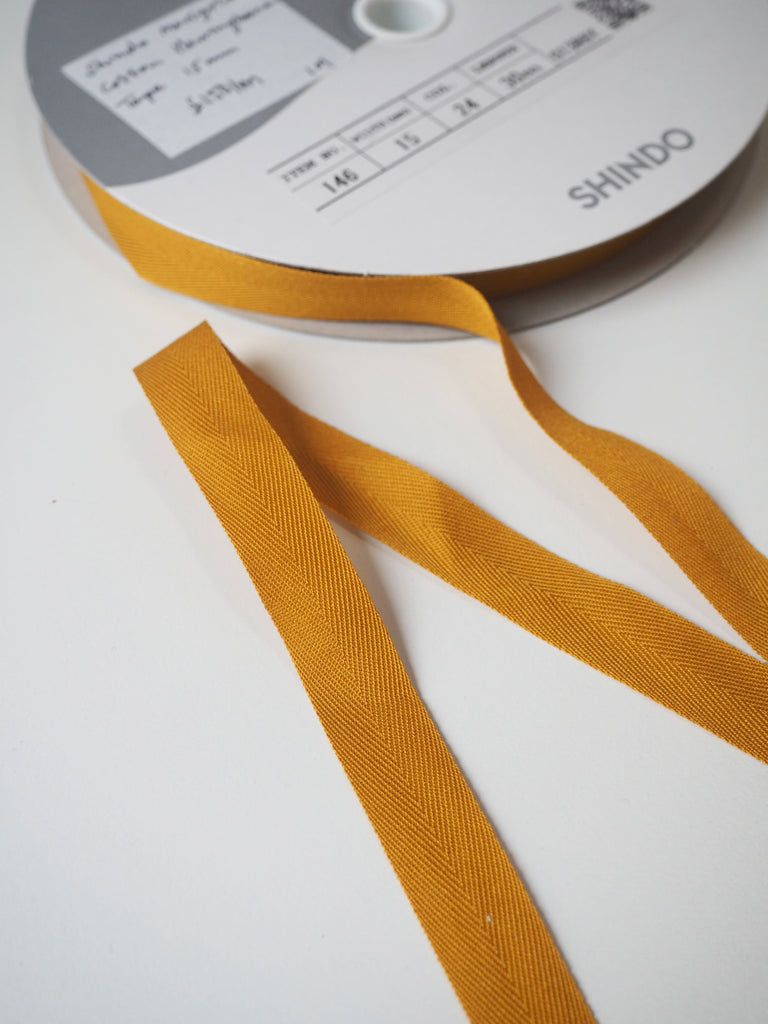 Shindo Marigold Herringbone Cotton Tape 15mm