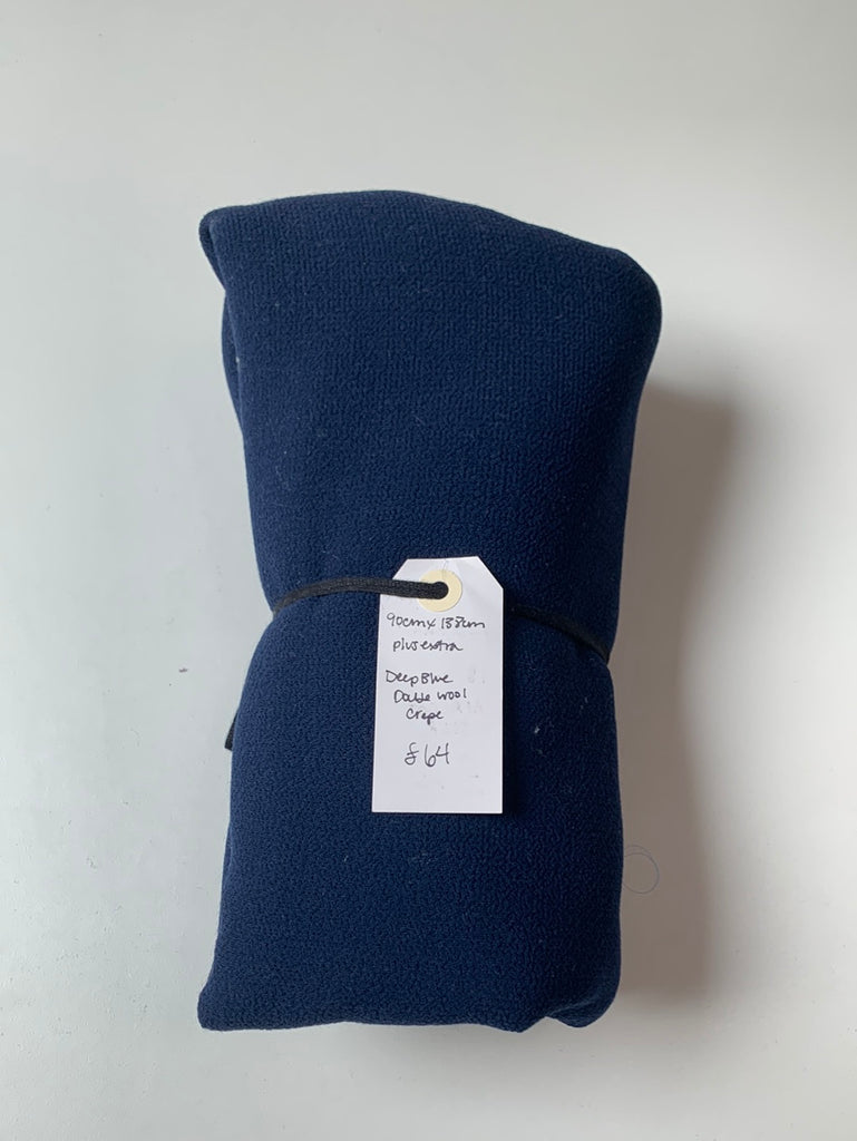 Deep Blue Double Wool Crepe Remnant