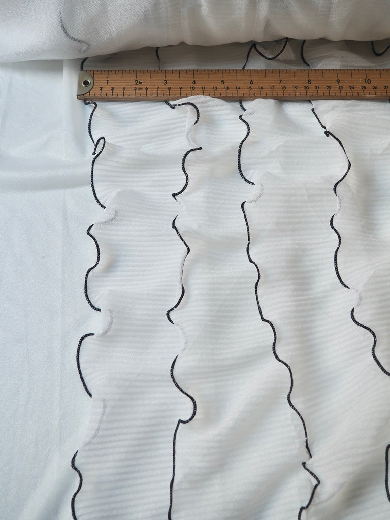 Monochrome Tiered Ruffle Plissé