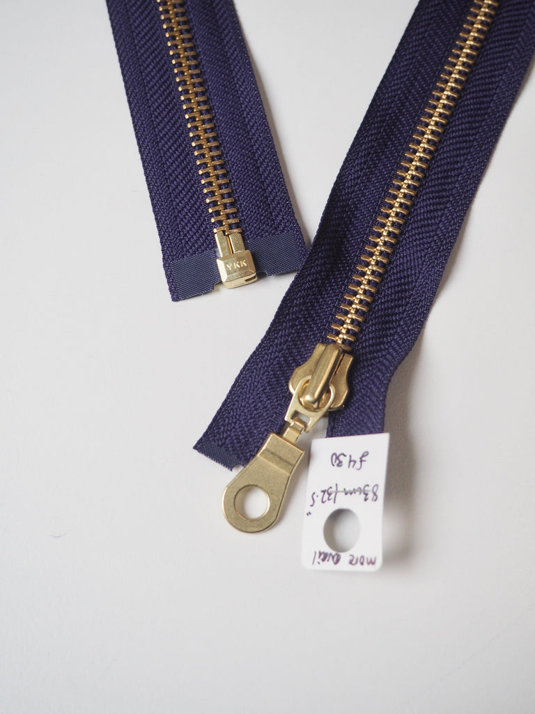 YKK Purple/Gold Open-Ended Chunky Metal Teeth Zips