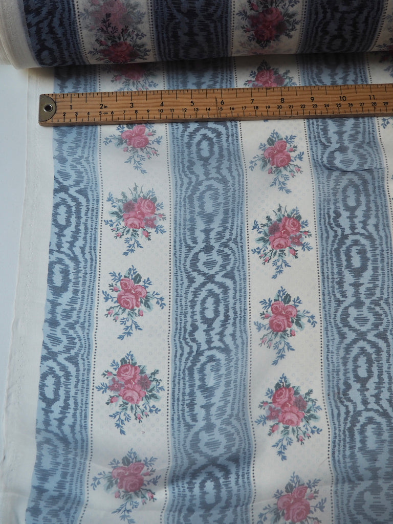 Floral + Moiré Stripe Silk Organza