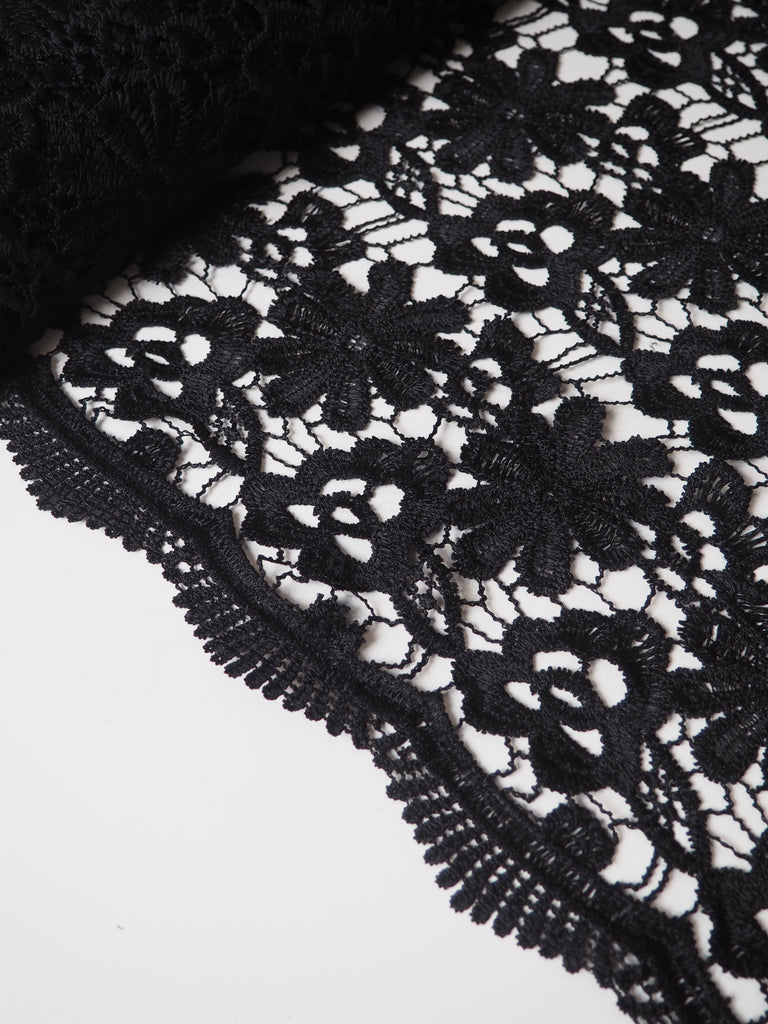 Black Scallop Guipure Lace