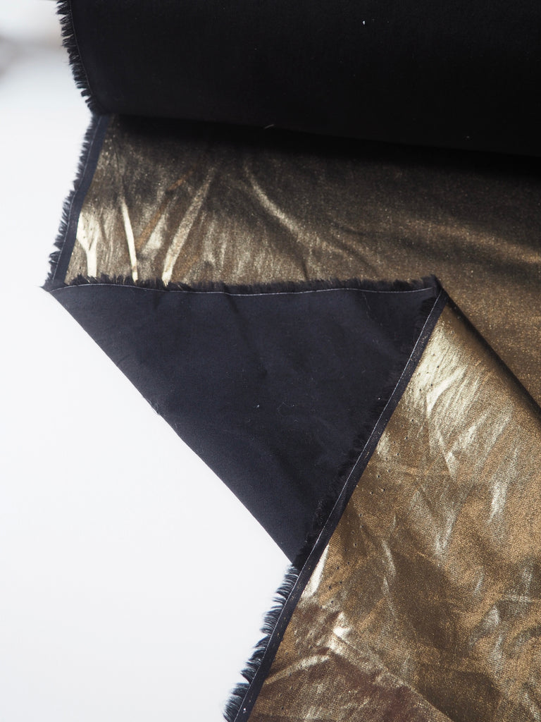 Bronze Foiled Black Cotton