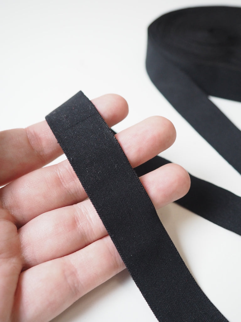 Black Thin Elastic 22mm