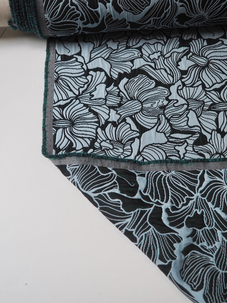 Green + Blue Floral Jacquard