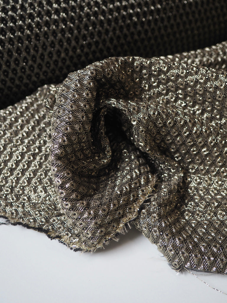 Gold Metallic Dot Cloqué