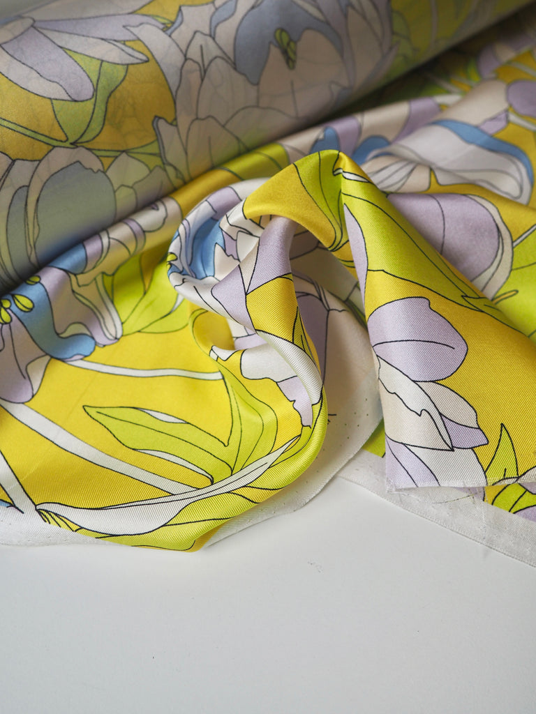 Yellow Peony Silk Twill