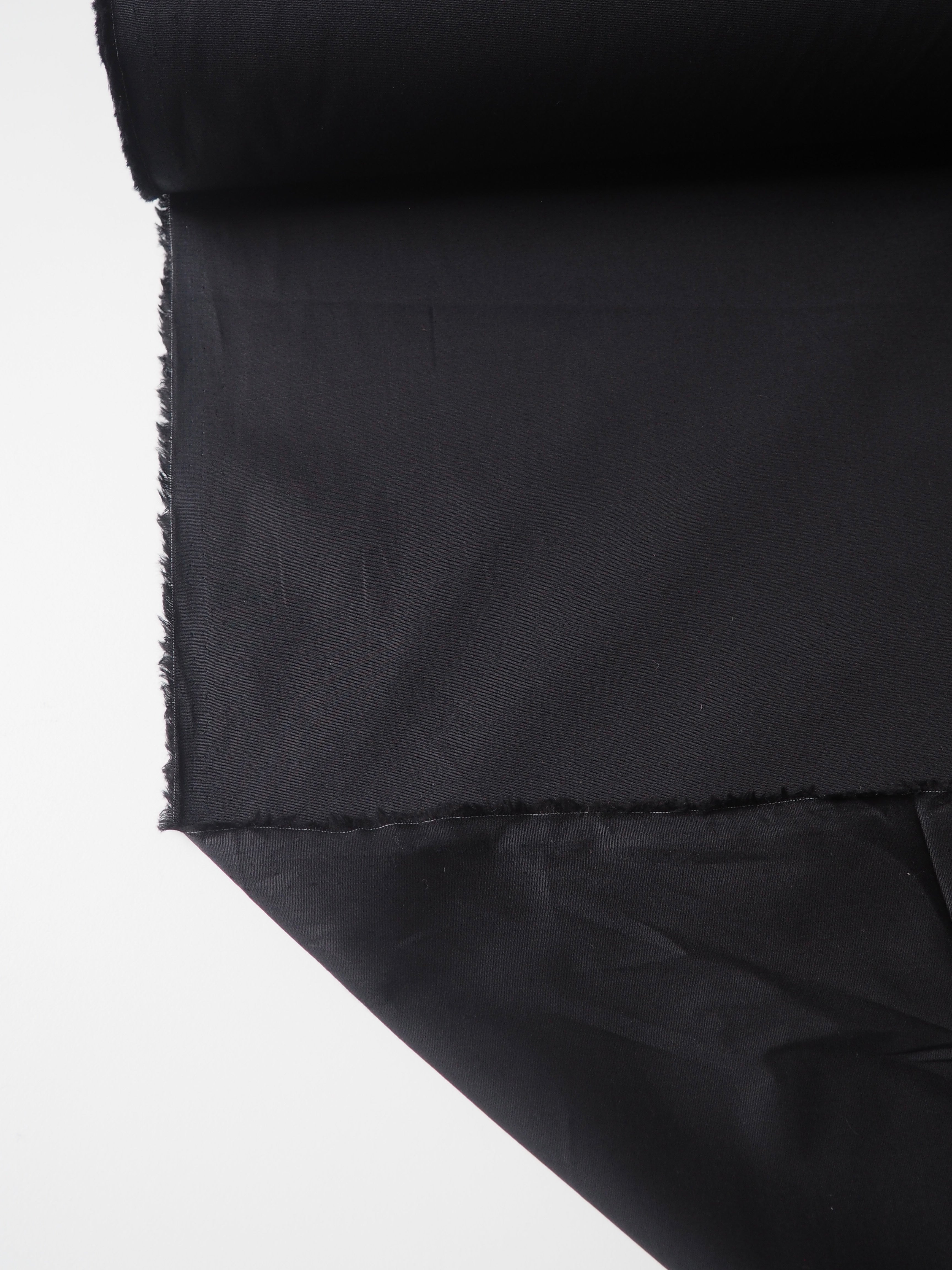 Black Stretch Cotton Poplin