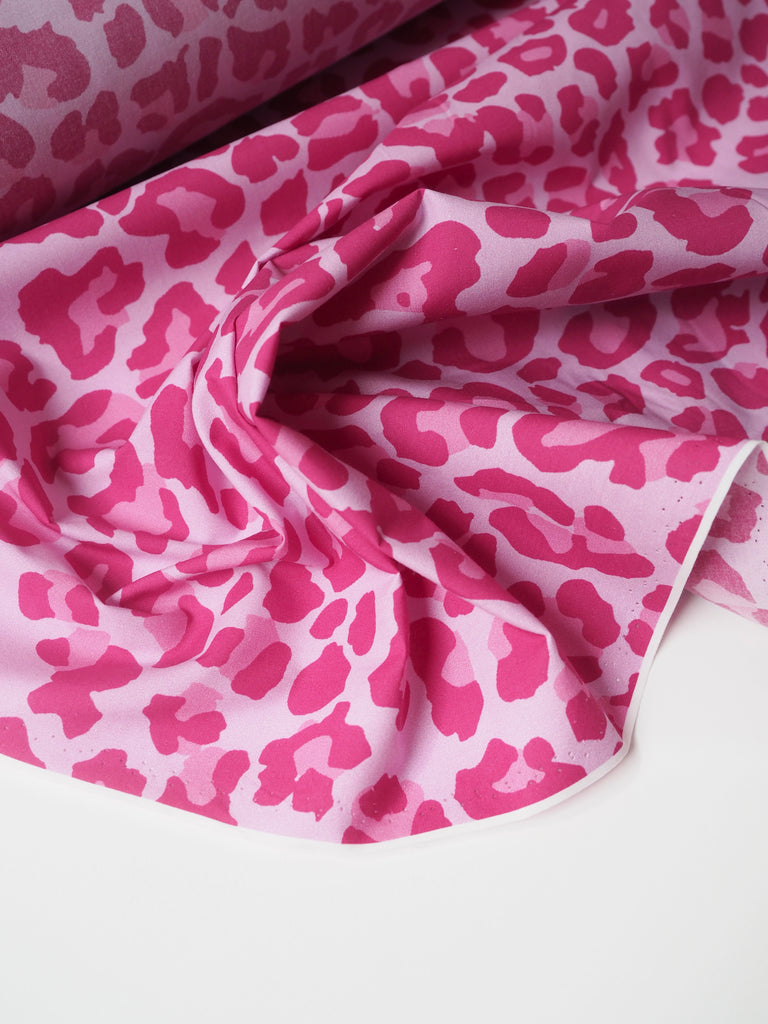 Pink Leopard Light Cotton Poplin