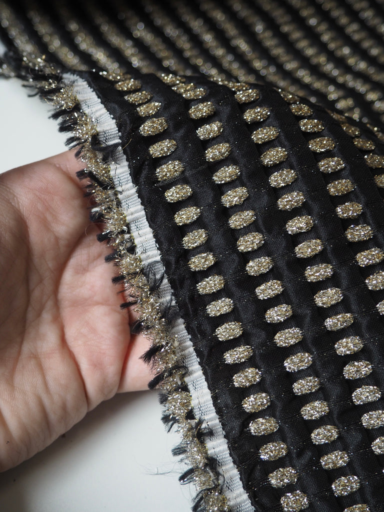 Black + Gold Metallic Jacquard