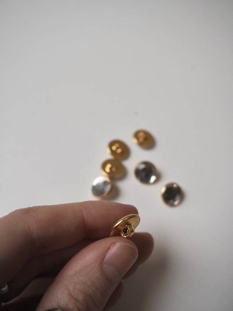 Clear Crystal + Gold Shank Buttons 12mm/20L