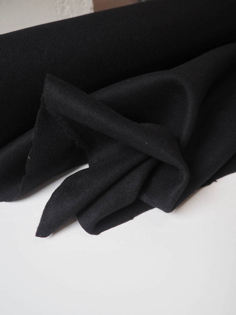 Black Felted Wool Coating
