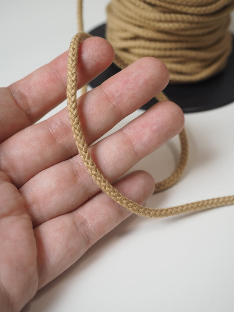 Soft Gold Cotton Blend Braided Cord 4mm