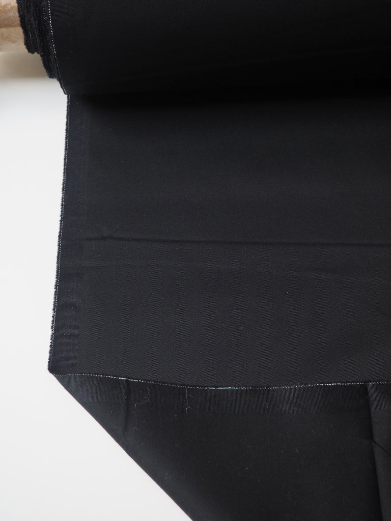 Black Stretch Cotton Twill 215gsm