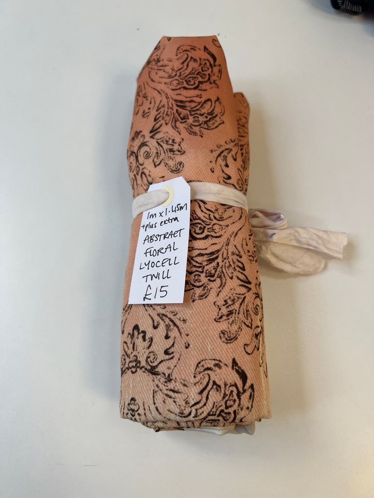 Abstract Floral Tencel Twill Remnant
