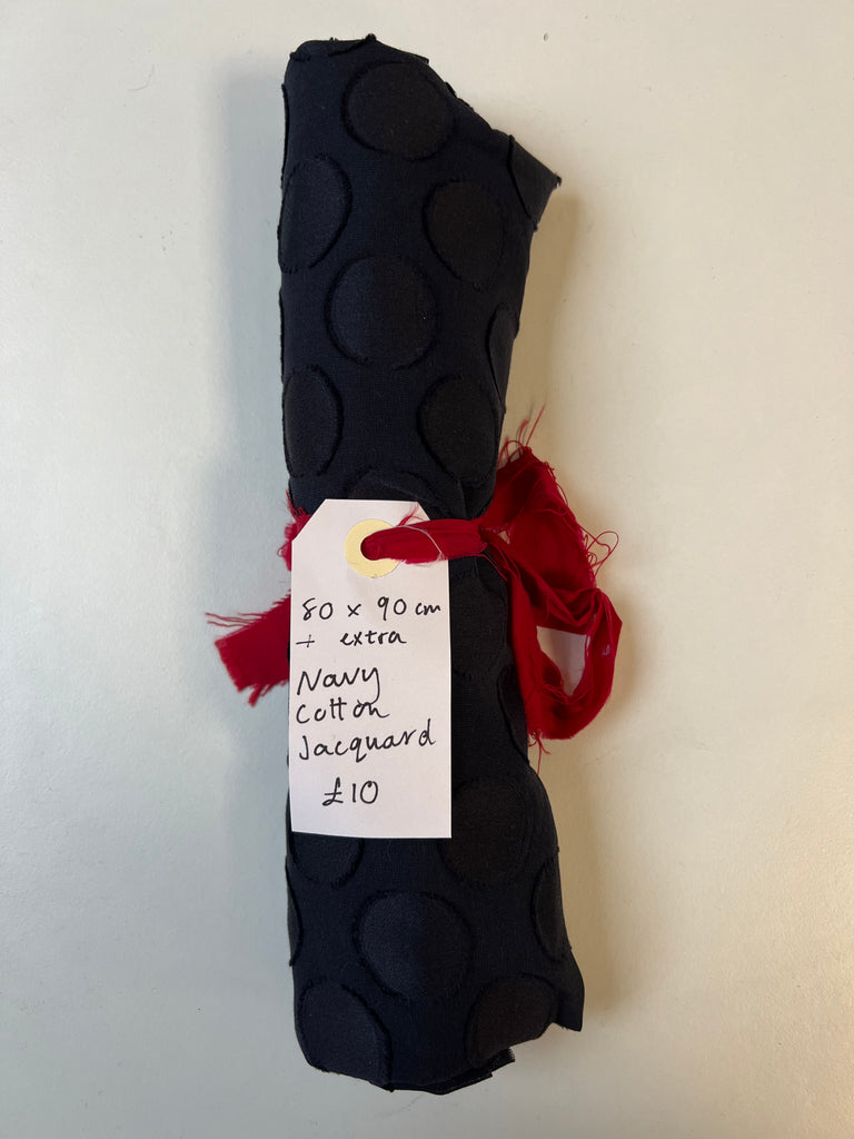 Navy Cotton Jacquard Remnant