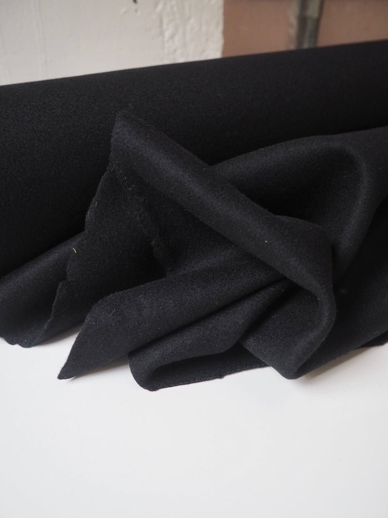Black Felted Wool Coating