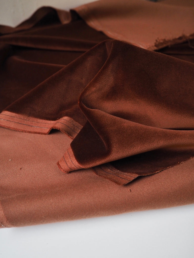 Deep Terracotta Cotton Velvet