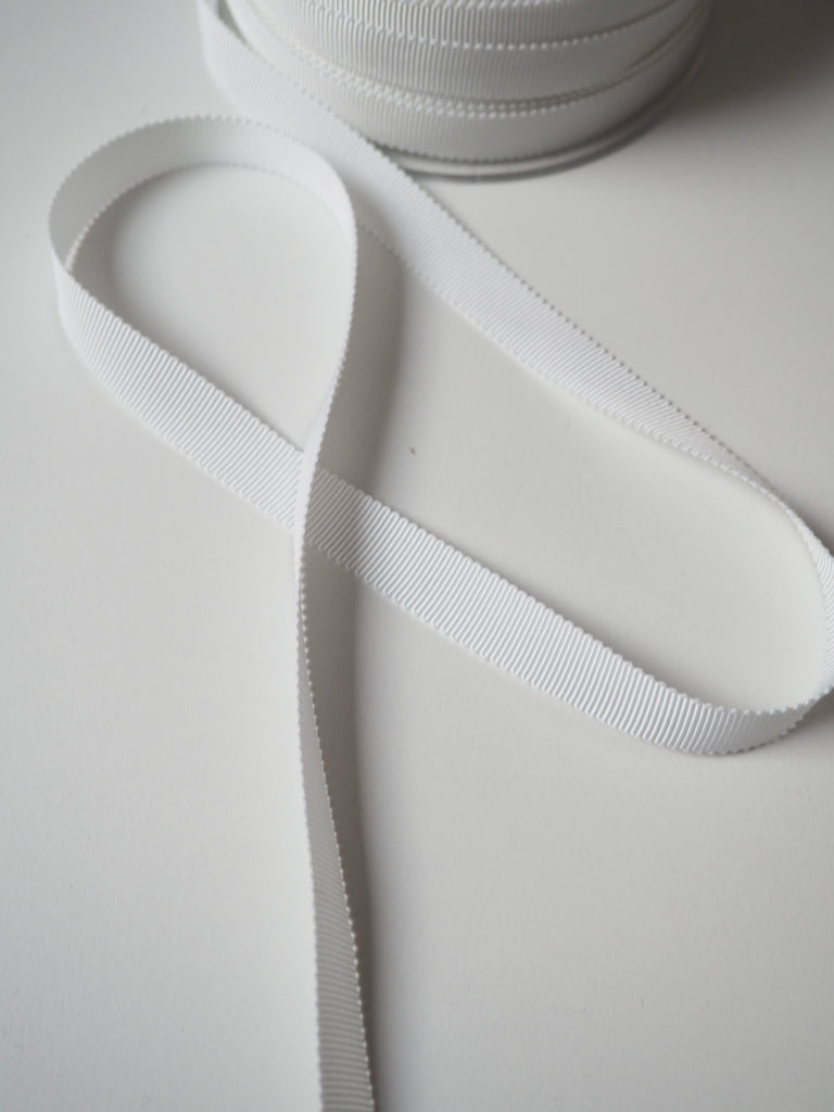 White Grosgrain Ribbon 12mm