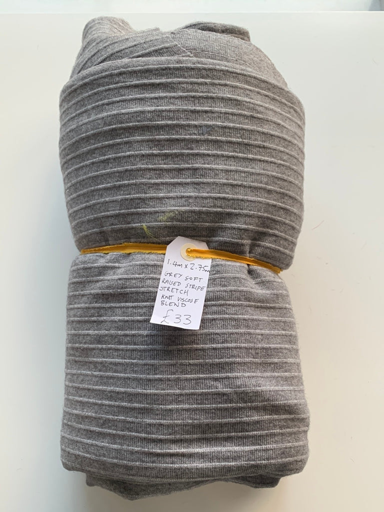 Grey Stripe Vicose Knit