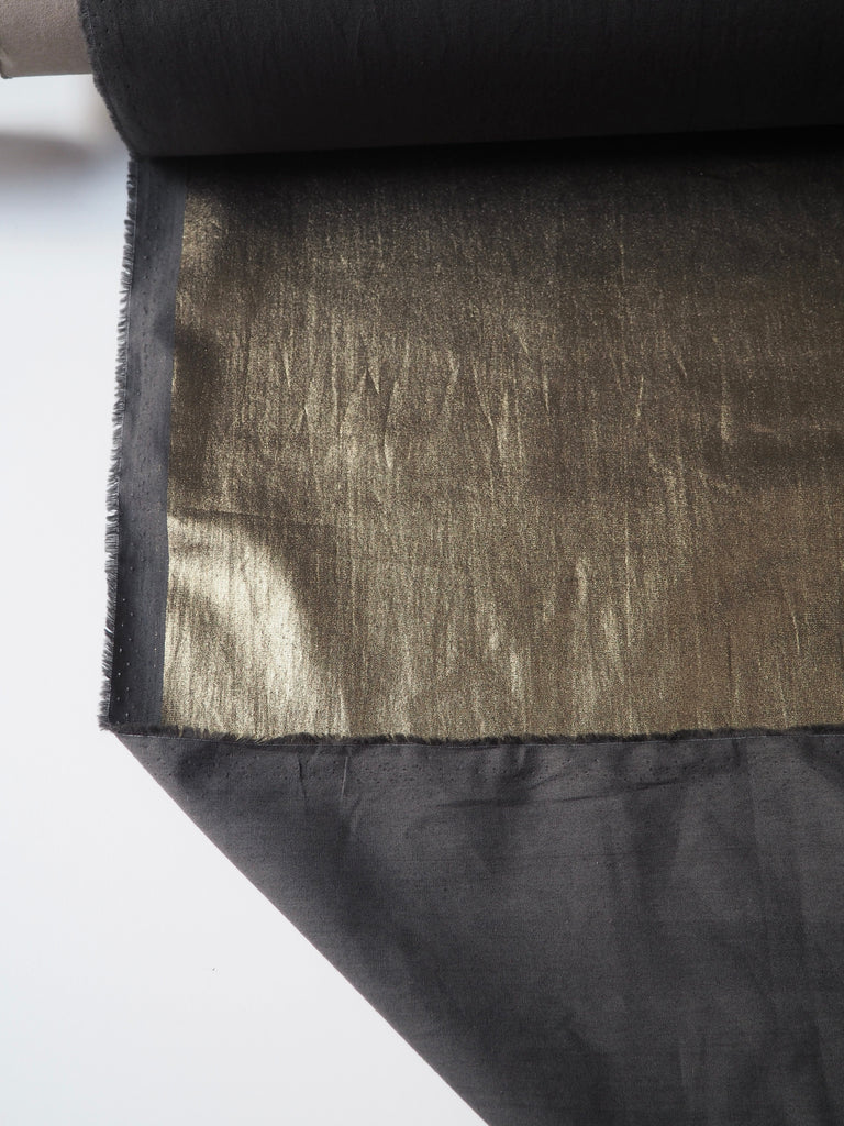 Bronze Foiled Olive Cotton