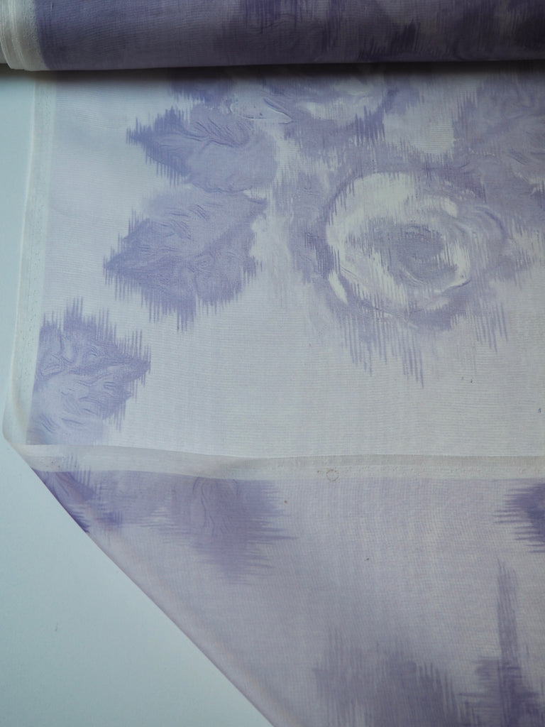 Purple Moiré Rose Silk Organza