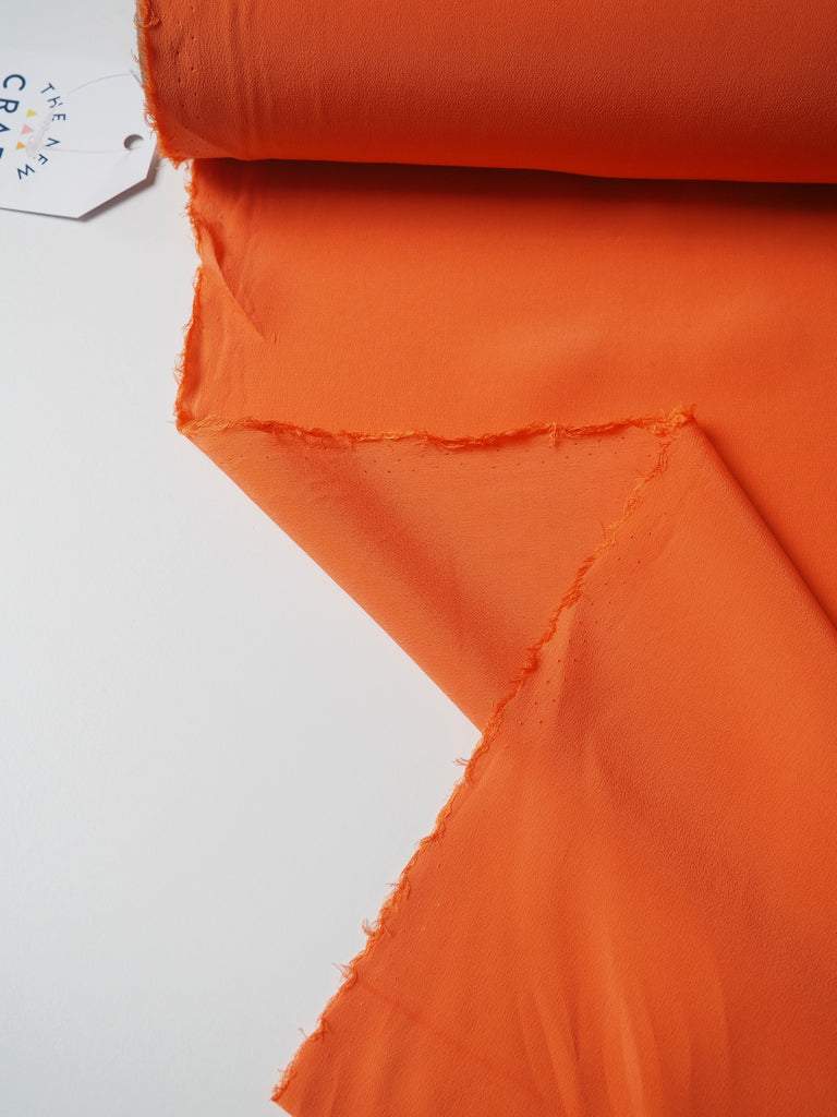 Bright Orange Silk/Acetate Crepe de Chine