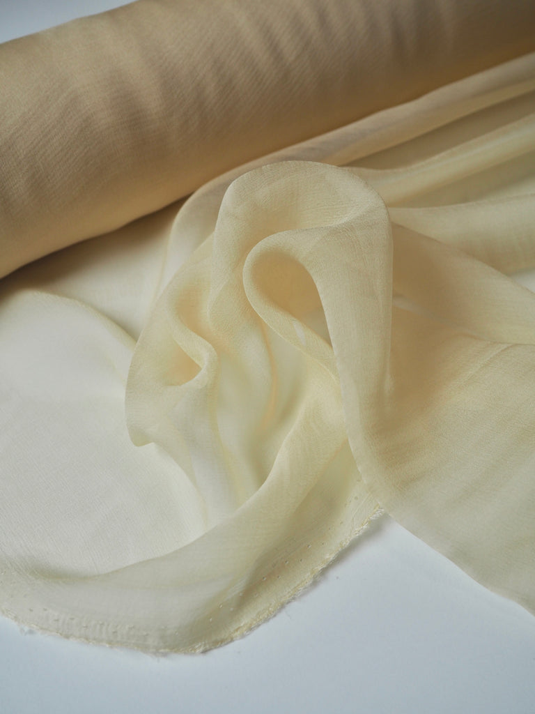 Pale Yellow Silk Chiffon