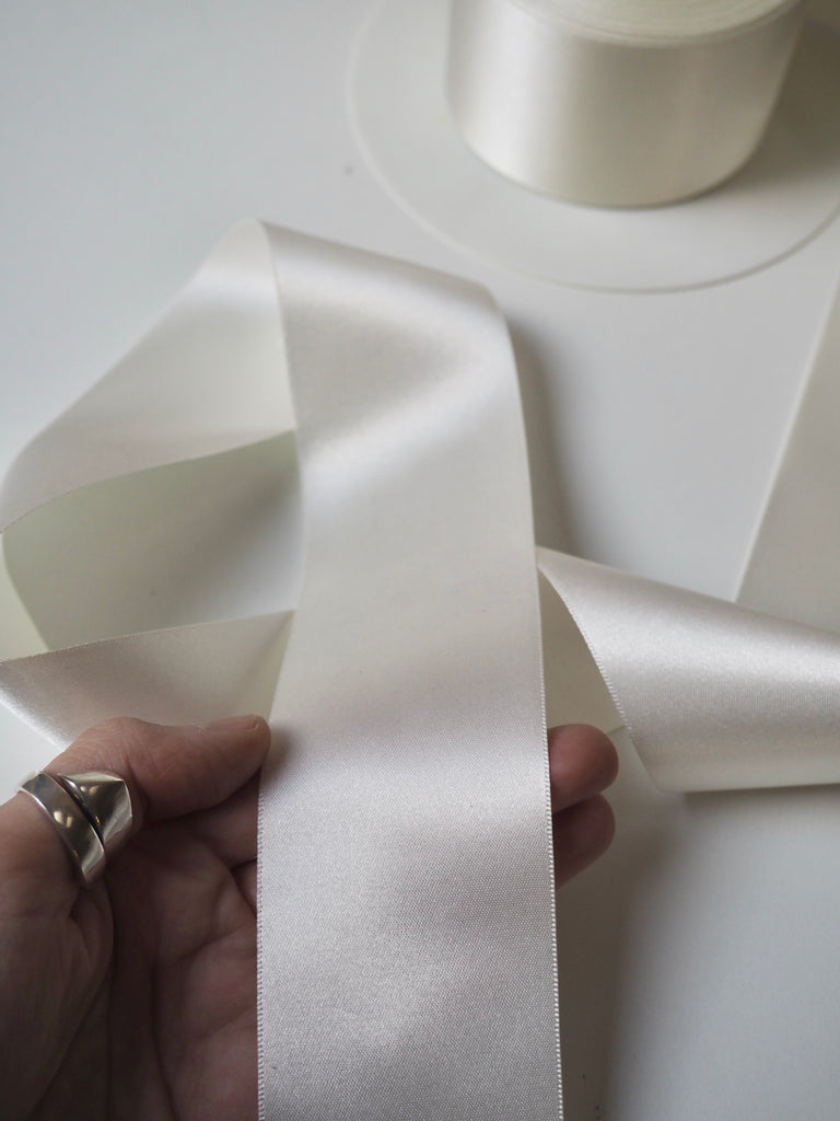 Ivory Double-Faced Satin Ribbon 50mm