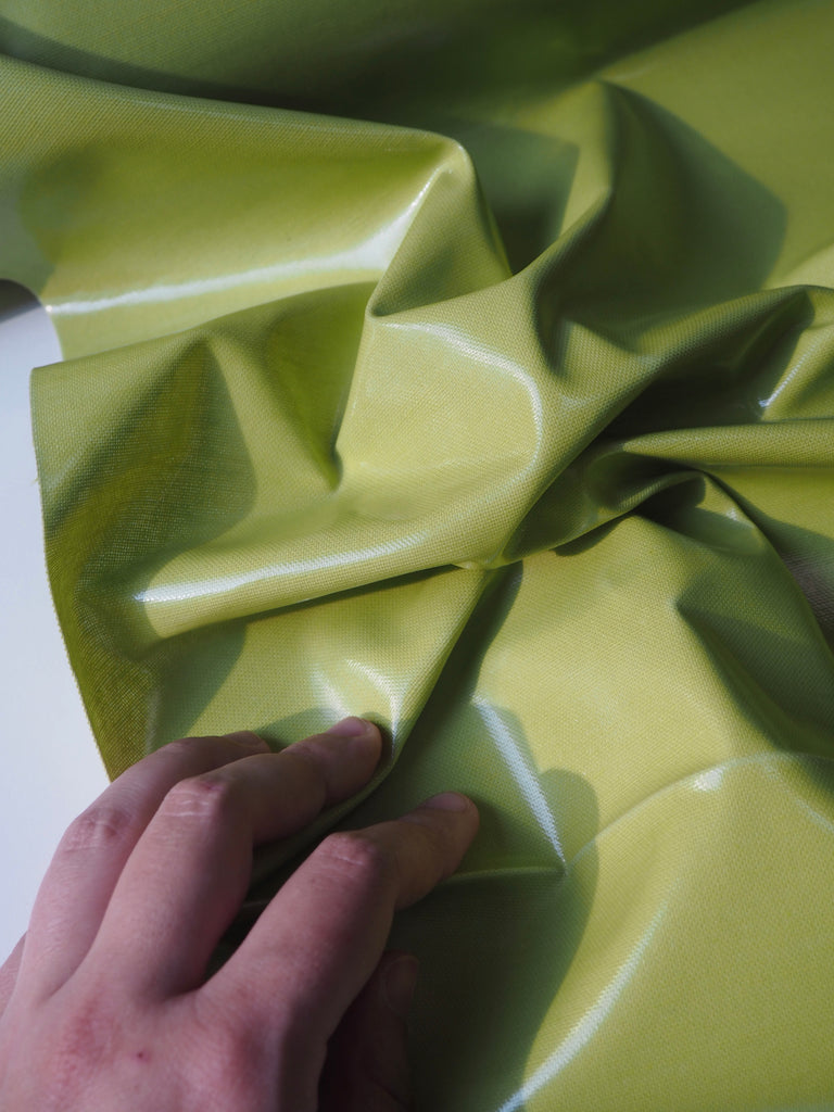 Lime Patent Cotton Oilcloth