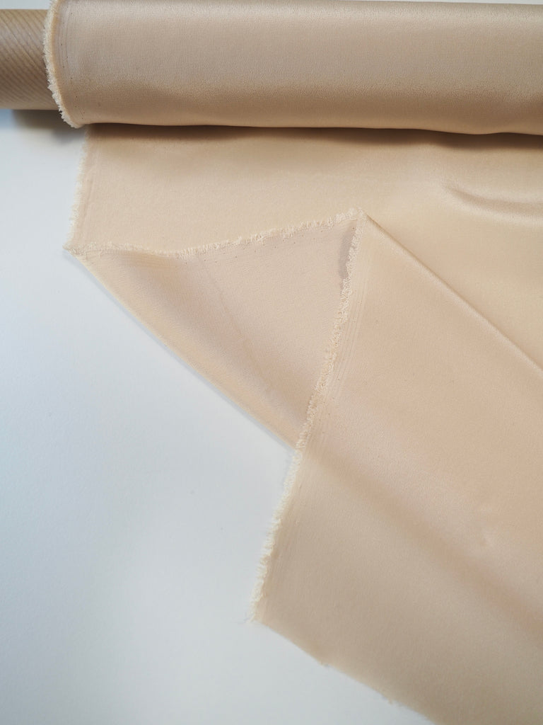 Cream Silk Sateen Crepe de Chine