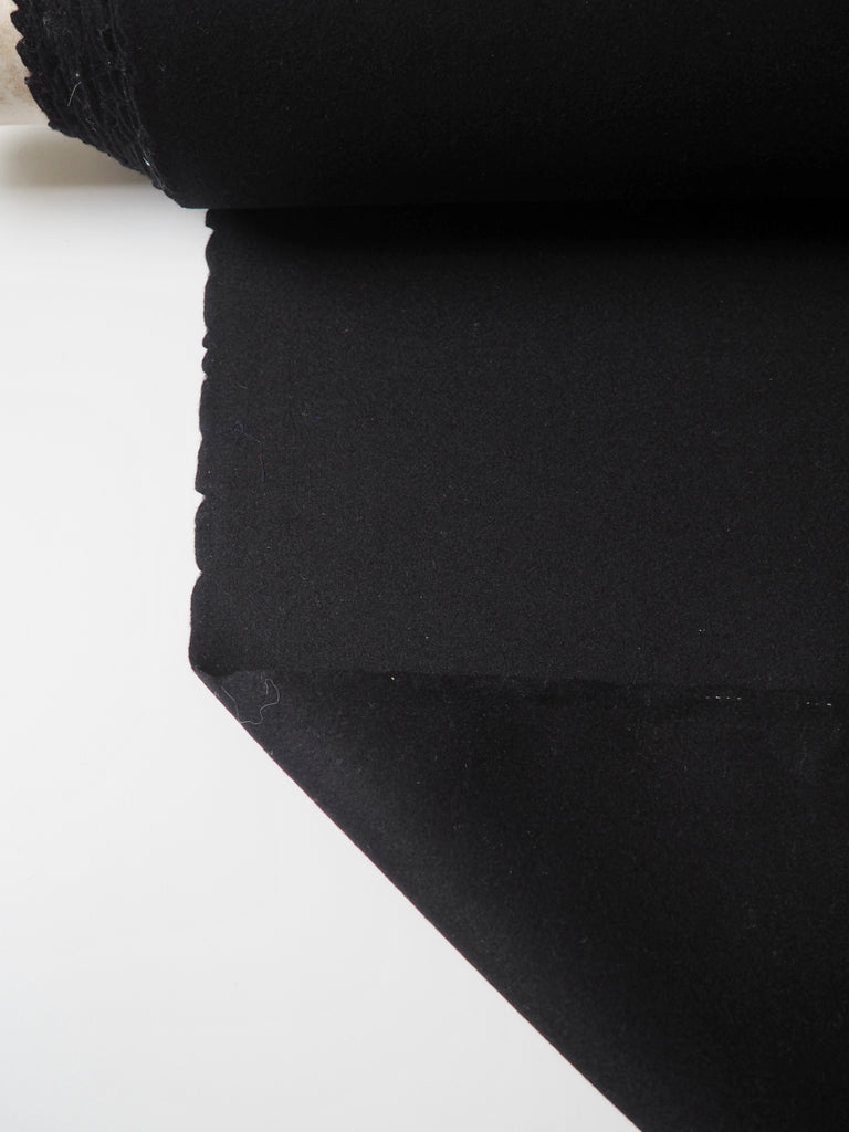 Black Felted Wool Coating