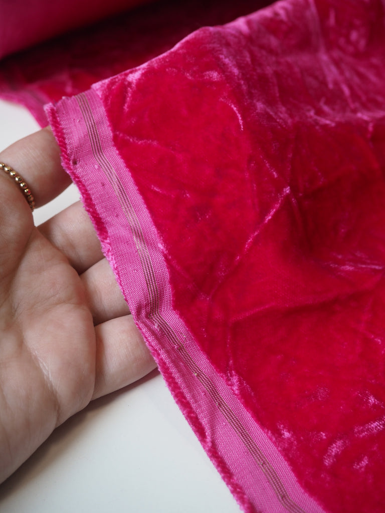 Hot Pink Micro Viscose Velvet