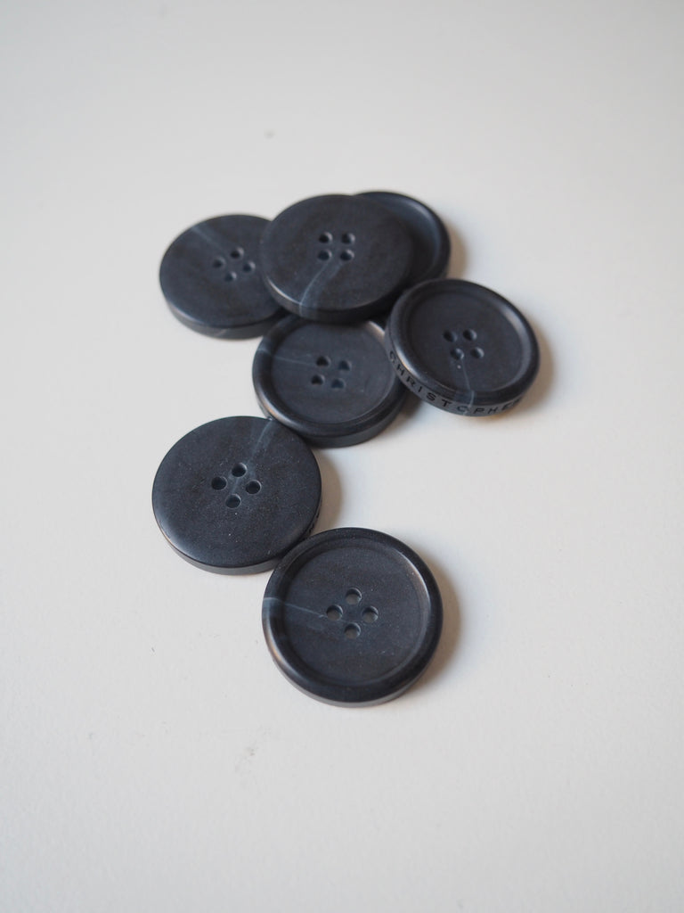 Branded Navy Faux Horn Buttons 23mm