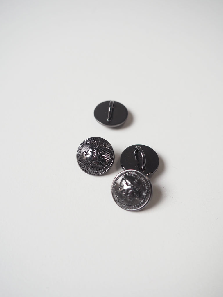 Gunmetal Metal Branded Shank Button 14mm