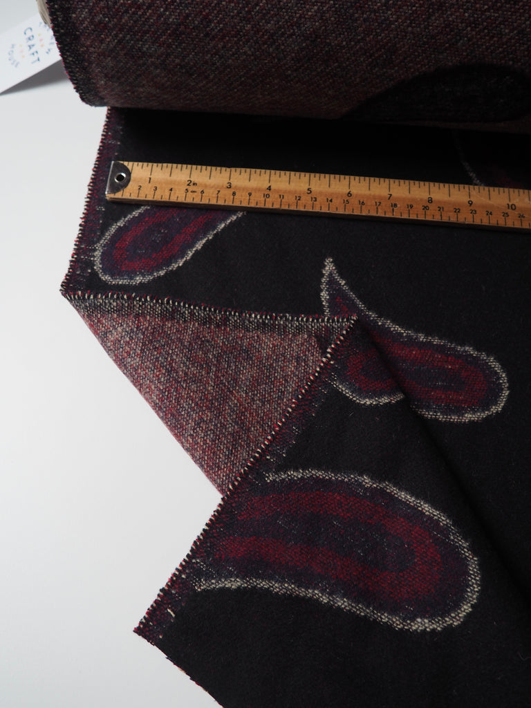 Black Paisley Wool Jacquard