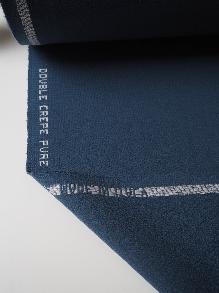 Spruce Blue Double Wool Crepe