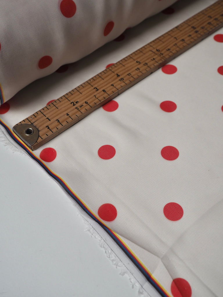 Ivory + Red Polka Dot Chiffon